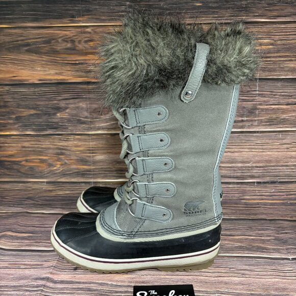 Sorel Joan of‎ Arctic Women's Gray Fur Lined Winter Waterproof Boots - Picture 3 of 7